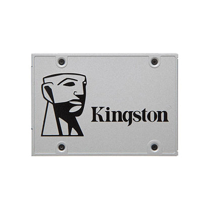 Repacked Kingston 240GB UV500 SATA SSD SUV500/240G front view showcasing silver chassis with Kingston branding -tpstech.in