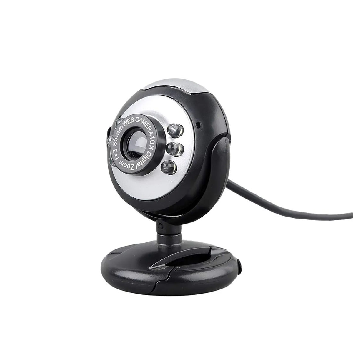 Repacked Lapcare Lapcam LWC-022 480P HD Web Camera left view showing USB cable -tpstech.in