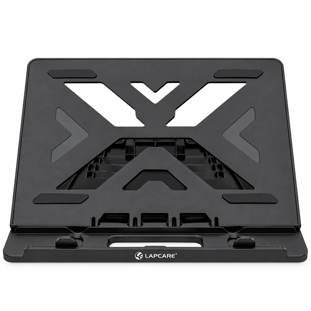 Repacked LAPCARE Laptop Stand Adjustable Height for 26-35 cm Laptops Front View -tpstech.in