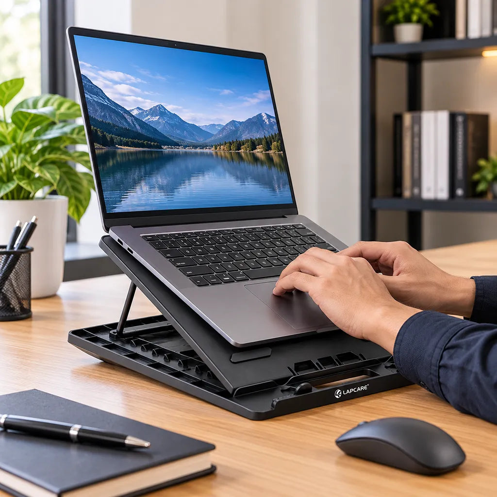 Repacked LAPCARE Laptop Stand Adjustable Height Supporting Laptop on Office Desk -tpstech.in