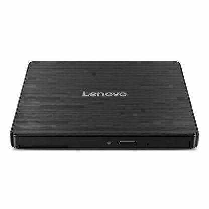Repacked Lenovo DB65 Slim DVD Burner USB Optical Drive elevated front view showcasing disc tray bezel -tpstech.in