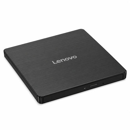 Repacked Lenovo DB65 Slim DVD Burner USB Optical Drive angled perspective view highlighting portable design -tpstech.in
