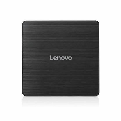 Repacked Lenovo DB65 Slim DVD Burner USB Optical Drive top surface view with subtle reflections and clean texture -tpstech.in