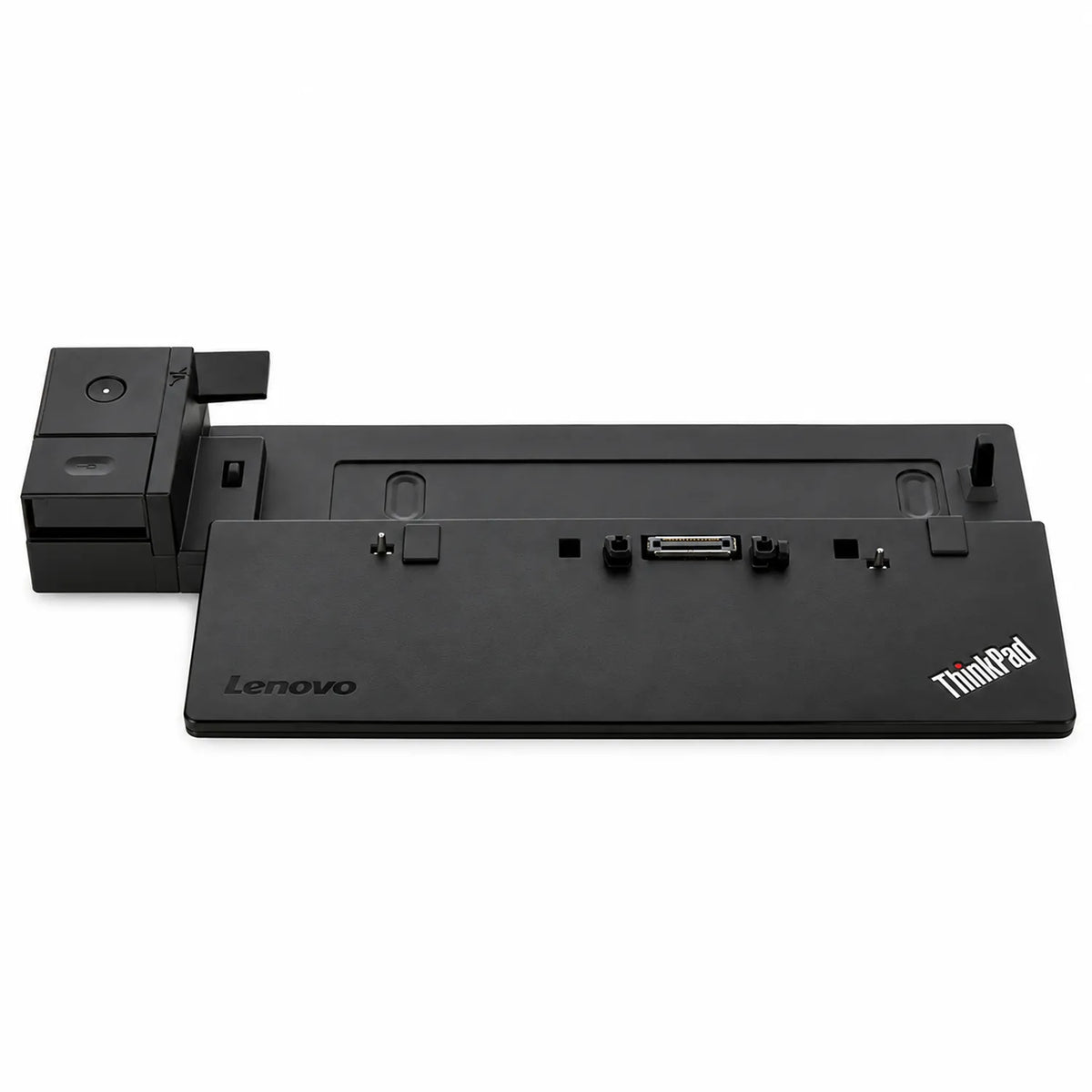 Repacked Lenovo ThinkPad Basic 65W Docking Station front elevated view showing docking bed and power connector -tpstech.in