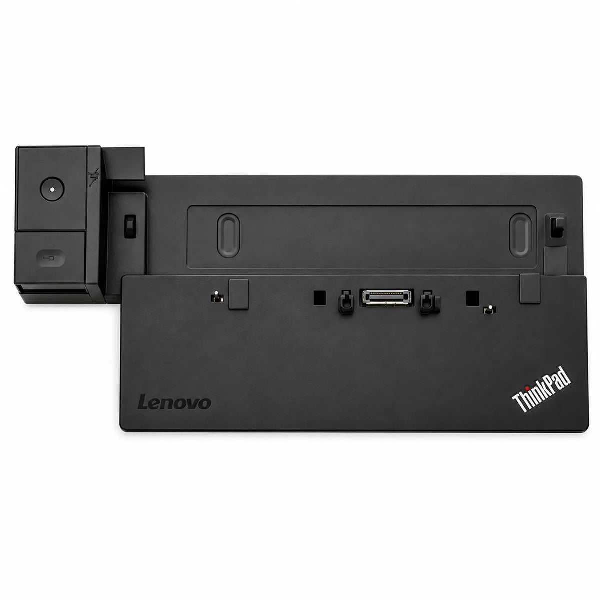 Repacked Lenovo ThinkPad Basic 65W Docking Station overhead top-down view showing docking platform and alignment notch -tpstech.in