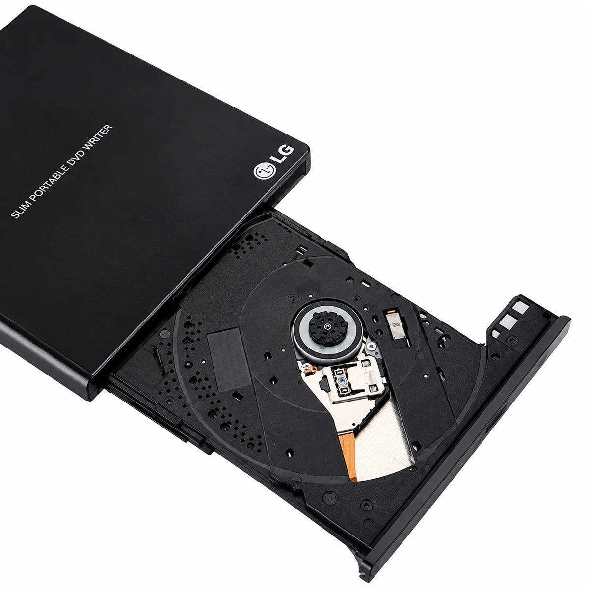 Repacked LG GP65NB60 Portable DVD Writer with M-DISC Support open tray showing optical lens drive mechanism -tpstech.in