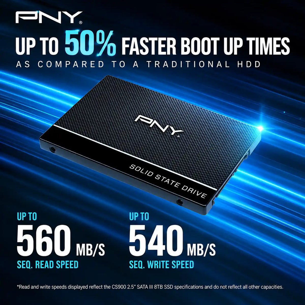 Repacked PNY CS900 120GB SATA III SSD for Laptop and Desktop featuring up to 50 percent faster boot up times with high read and write speeds -tpstech.in