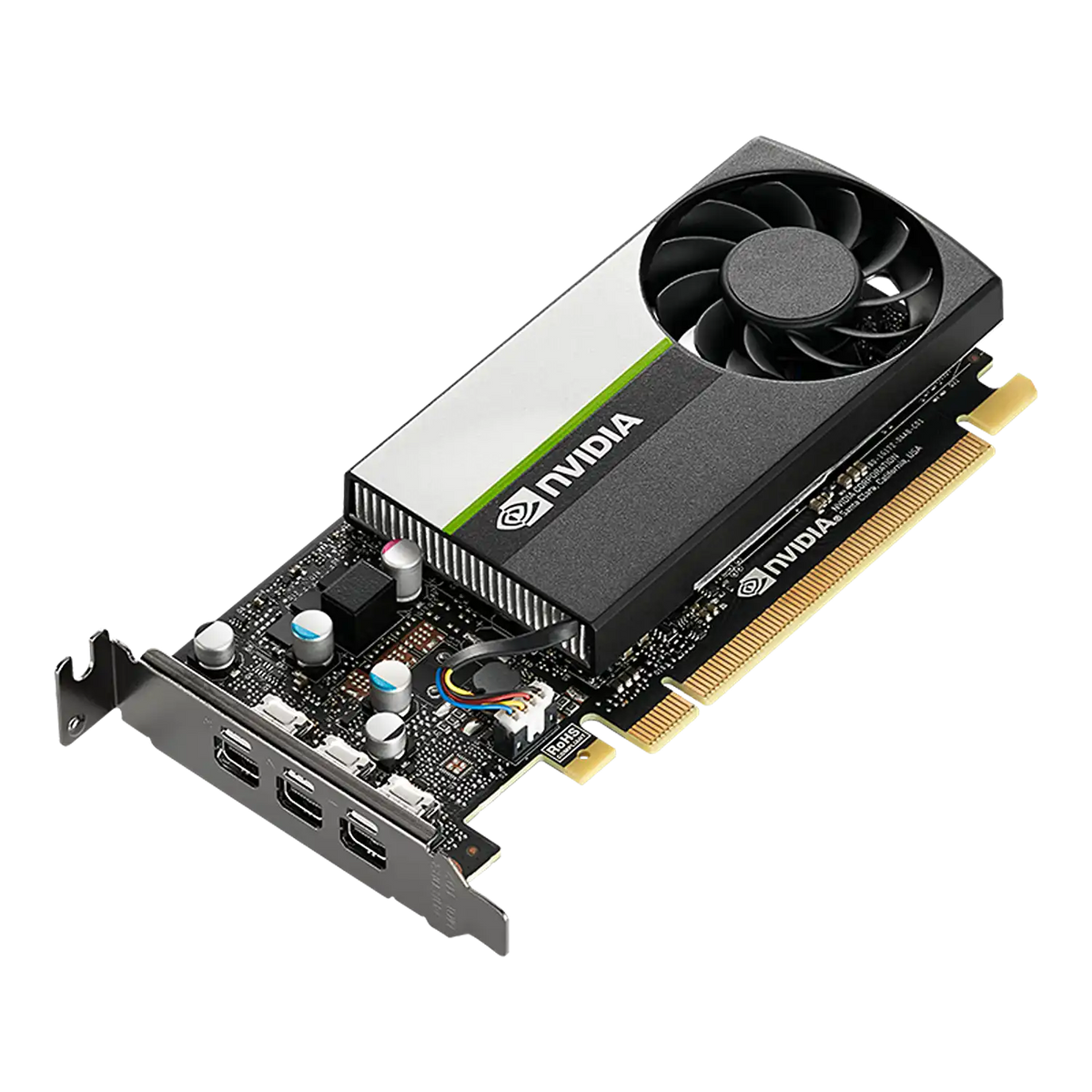 Repacked PNY NVIDIA Quadro T400 2GB GDDR6 64-Bit Graphics Card Isometric Front View -tpstech.in