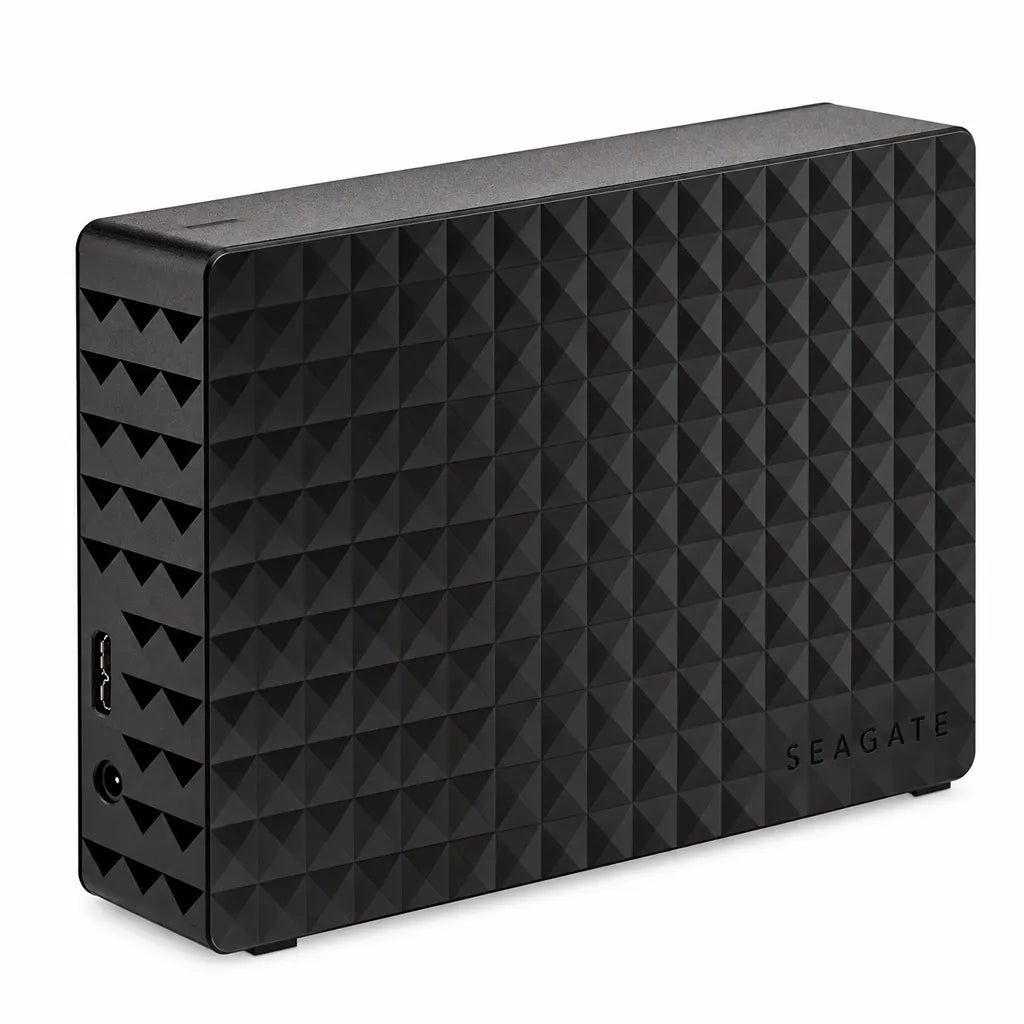 Repacked Seagate Expansion Desktop 4TB External Hard Drive side angle showing USB and power ports -tpstech.in