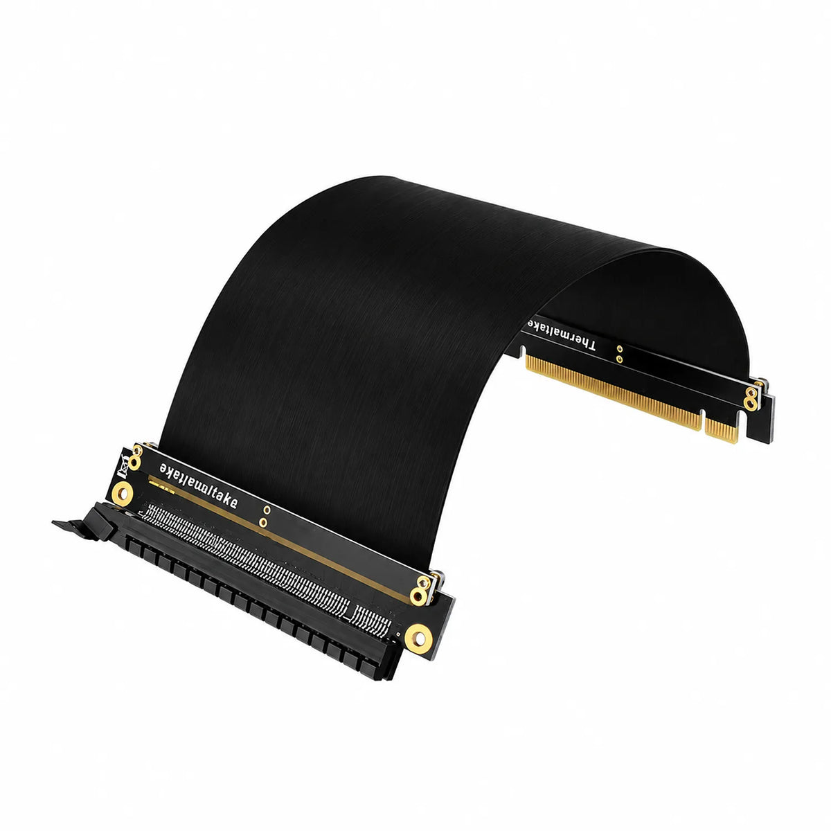 Side curved angle showing high flexibility of Repacked Thermaltake Gaming PCI-E 3.0 X16 Riser Cable 200mm for PCIe 3.0 GPUs -tpstech.in
