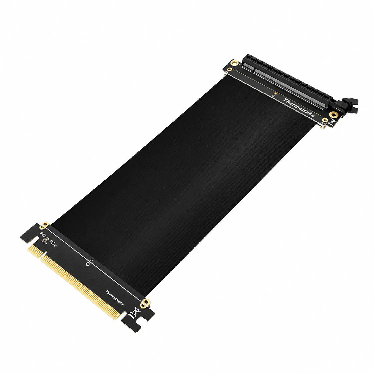 Full length extended view showing gold plated connector pins of Repacked Thermaltake Gaming PCI-E 3.0 X16 Riser Cable 200mm for PCIe 3.0 GPUs -tpstech.in