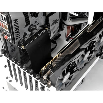Vertical graphics card installation inside computer case using Repacked Thermaltake Gaming PCI-E 3.0 X16 Riser Cable 200mm for PCIe 3.0 GPUs -tpstech.in
