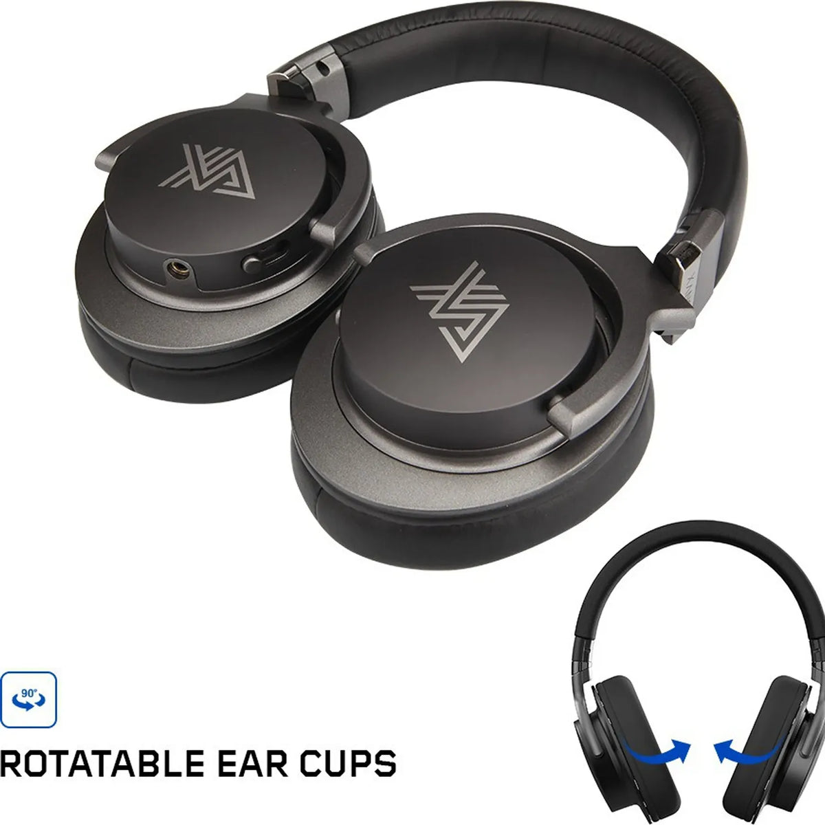 Repacked XANOVA Juturna-U Gaming Headset with Virtual 7.1 Surround Sound showing 90-degree swivel rotatable flat folding ear cups -tpstech.in