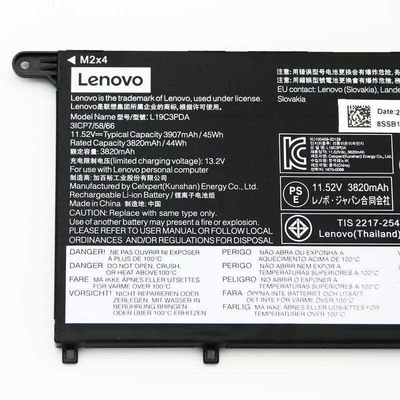 Lenovo L19L3PDA Original OEM 45Whr 3900mAh 11.55V 3 Cell Laptop Battery