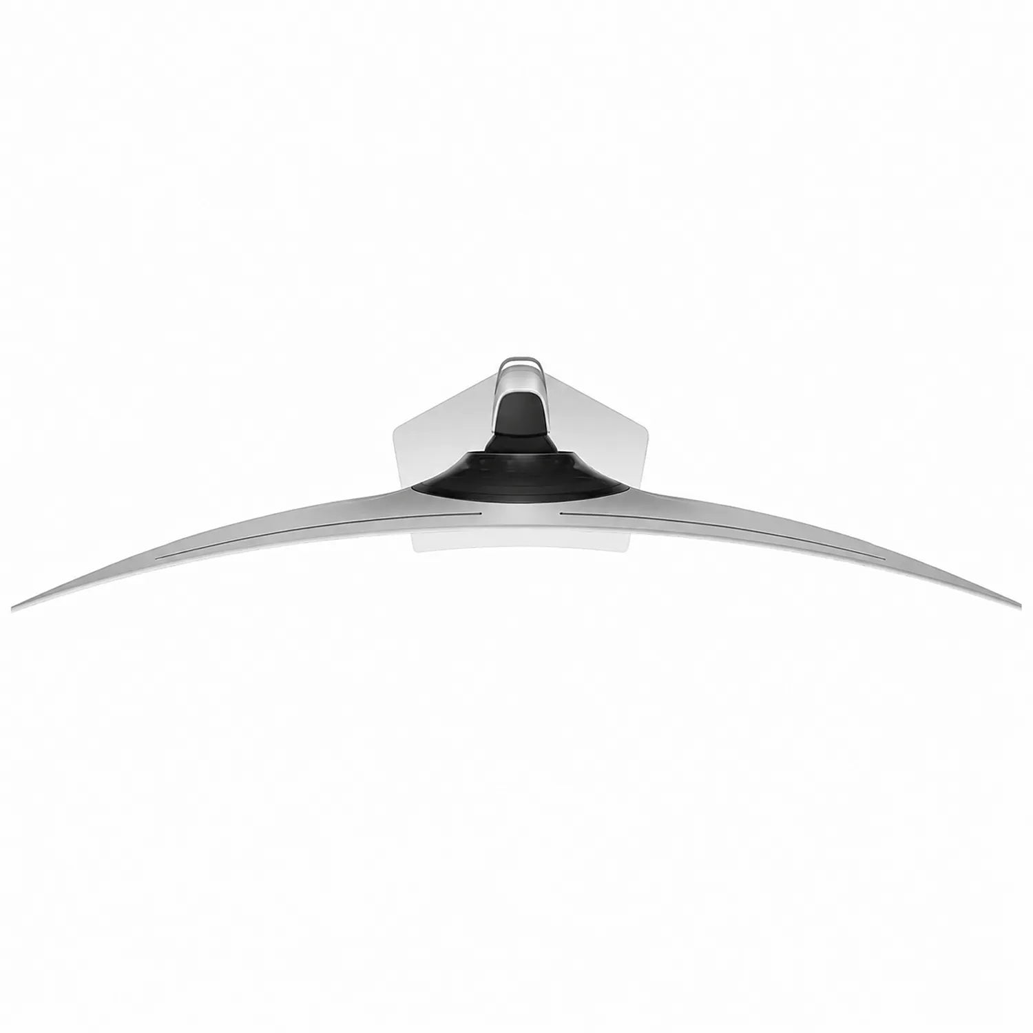 Samsung 49 inch Odyssey OLED G9 curved gaming monitor rear view with silver stand and curved panel -tpstech.in