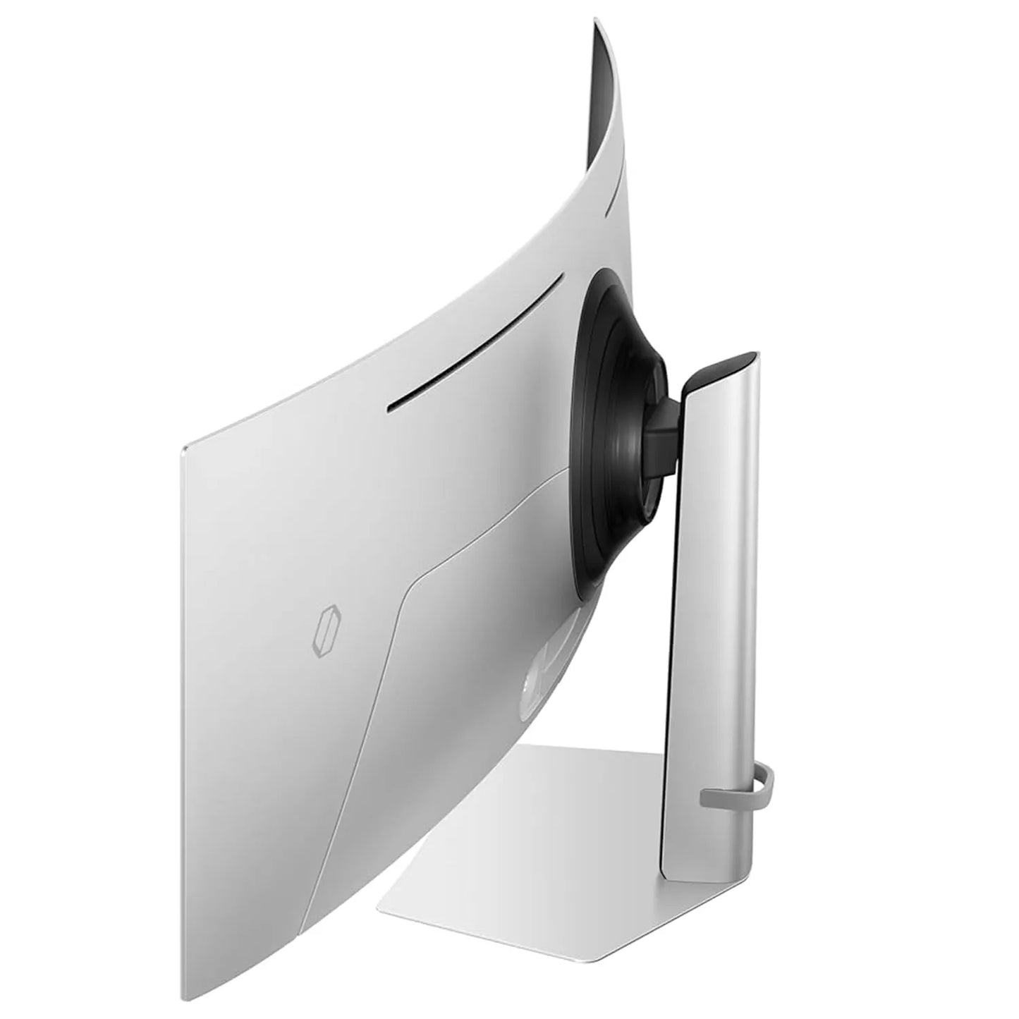 Samsung 49 inch Odyssey OLED G9 OLED gaming monitor rear angle showing curved display and ergonomic stand -tpstech.in