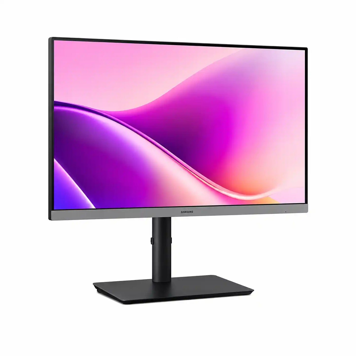 Samsung Essential Monitor S4 LS24F430UAWXXL 24 inch FHD IPS monitor front angle view with adjustable stand -tpstech.in