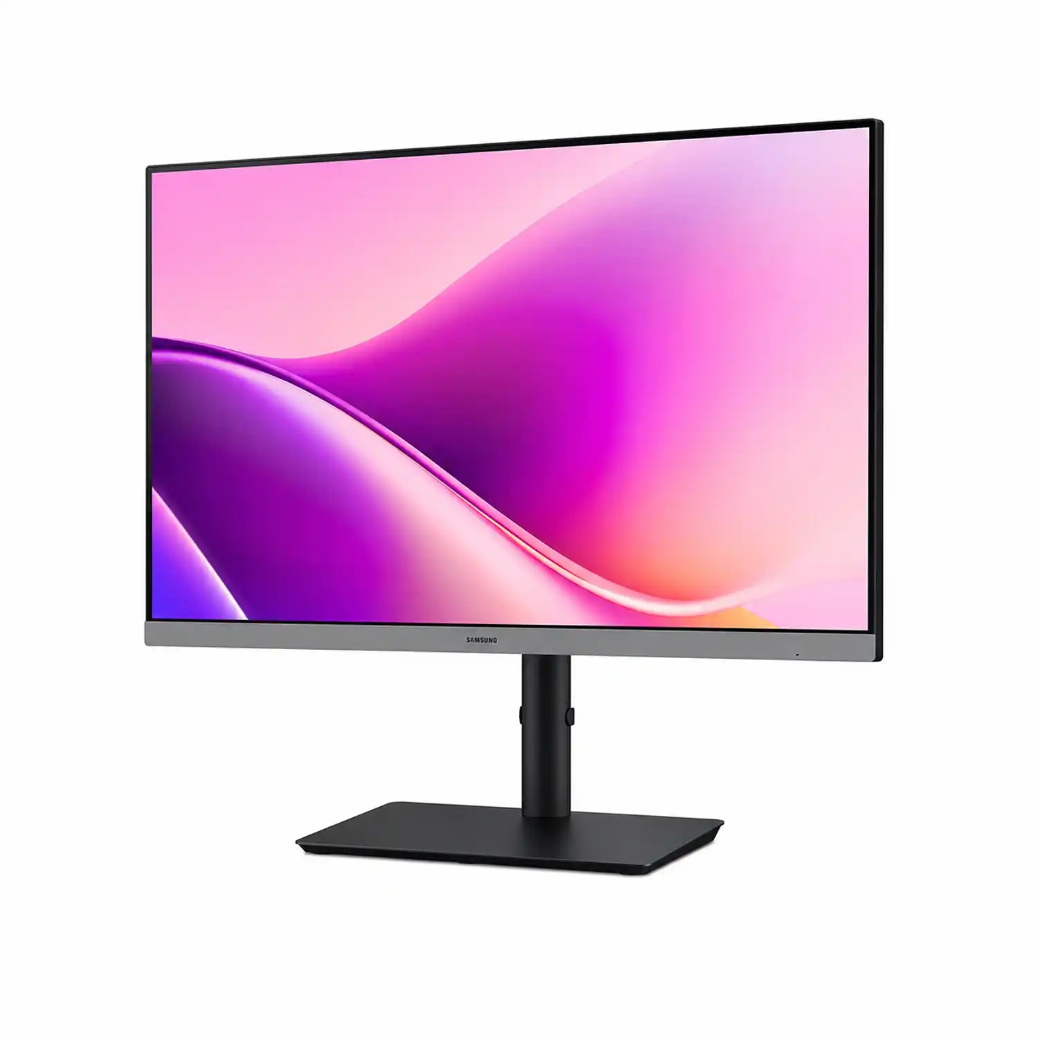 Samsung Essential Monitor S4 LS24F430UAWXXL 24 inch FHD IPS monitor front angle view with slim bezel design -tpstech.in