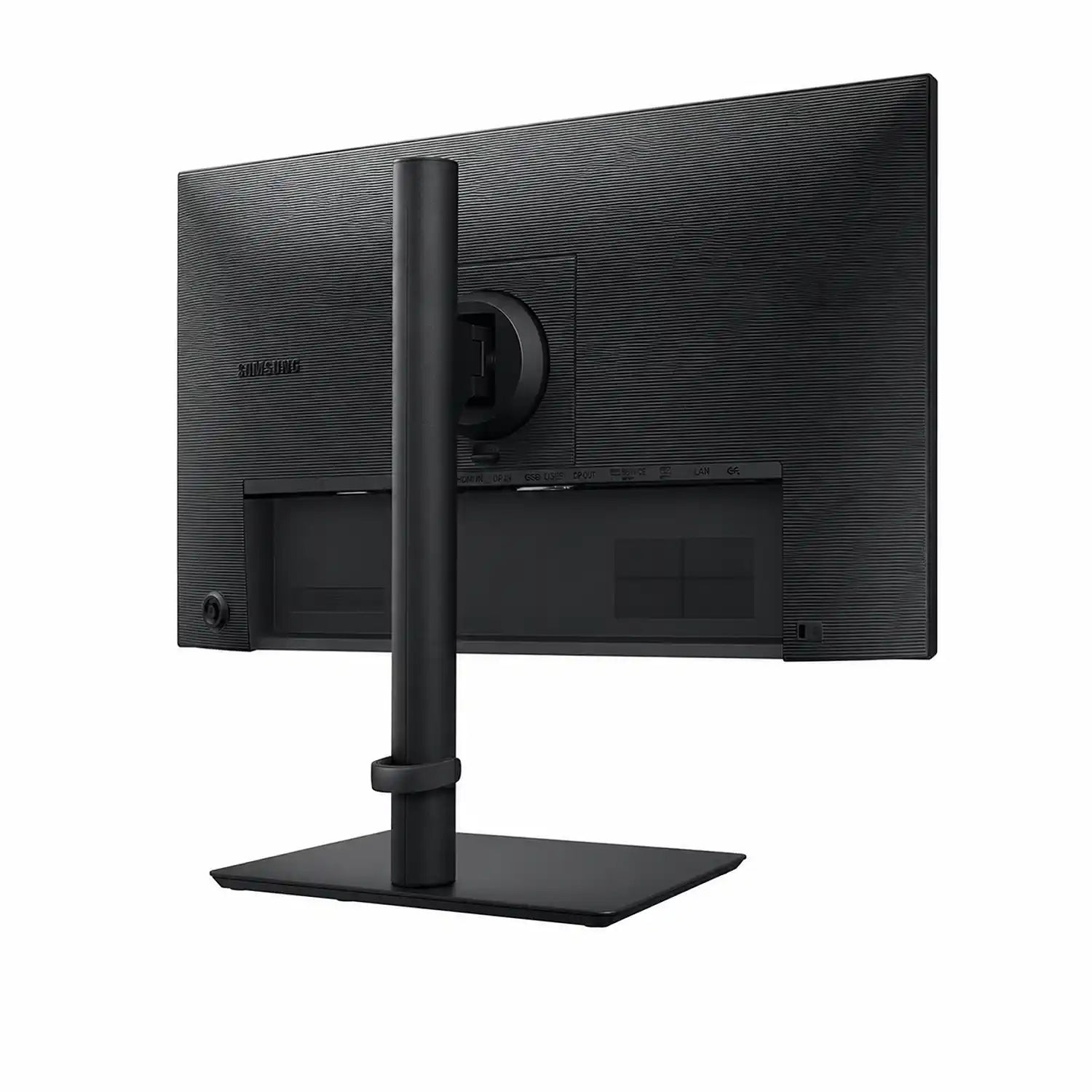 Samsung Essential Monitor S4 LS24F430UAWXXL rear view showing ergonomic stand and monitor design -tpstech.in