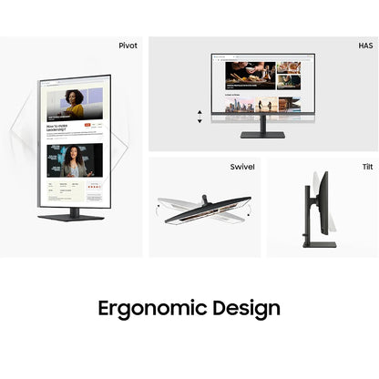 Samsung LS24F430UAWXXL ergonomic monitor with pivot, height adjustment, swivel and tilt functionality -tpstech.in