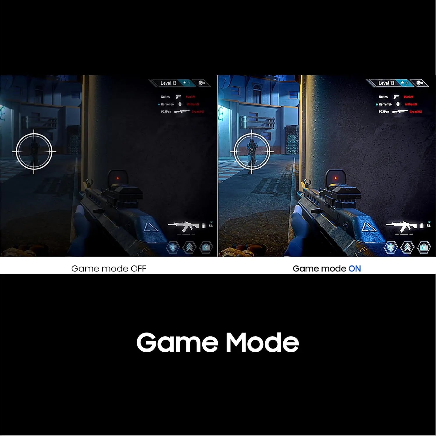Samsung LS24F430UAWXXL 24 inch FHD monitor showing Game Mode for enhanced gaming visuals -tpstech.in
