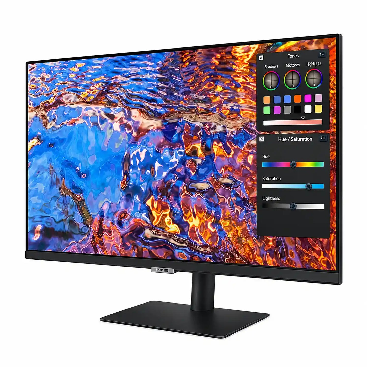 Samsung LS27B800PXWXXL 27 inch 4K ViewFinity monitor front view with vivid colour display and ergonomic stand -tpstech.in