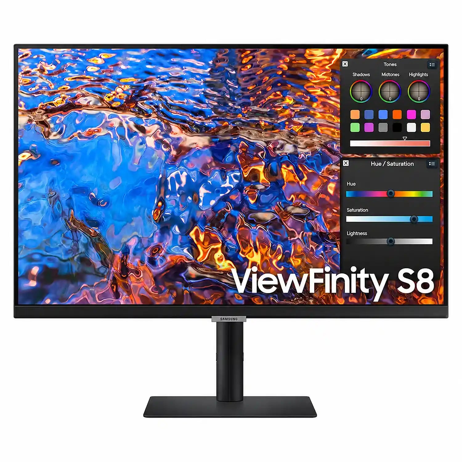 Samsung LS27B800PXWXXL 27 inch 4K ViewFinity monitor front view displaying vivid 4K content -tpstech.in