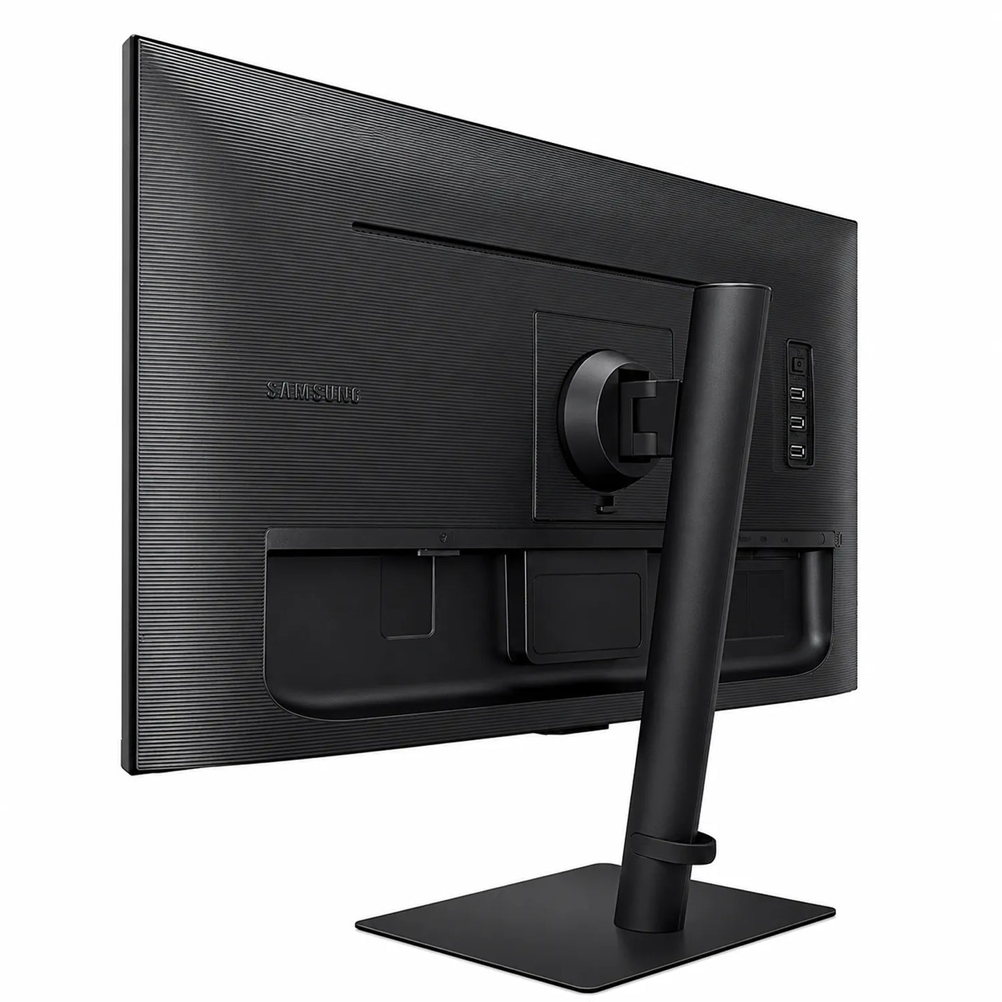 Samsung LS27B800PXWXXL 27 inch 4K ViewFinity monitor rear angle showing stand and back panel -tpstech.in