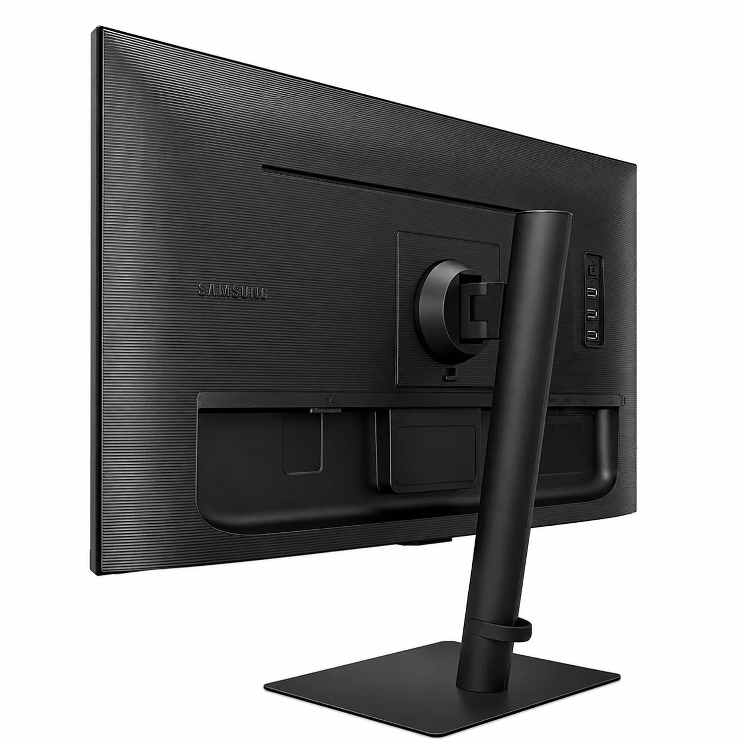 Samsung LS27B800PXWXXL 27 inch 4K ViewFinity monitor rear angle showing stand and back panel -tpstech.in