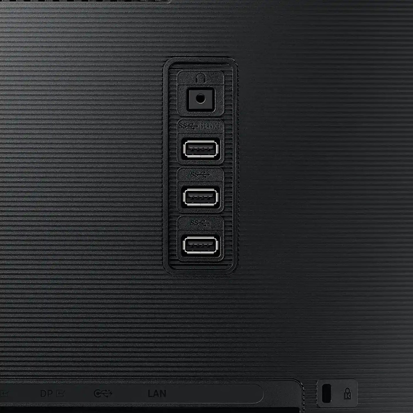 Samsung LS27B800PXWXXL 27 inch 4K ViewFinity monitor rear USB ports and connectivity close-up -tpstech.in