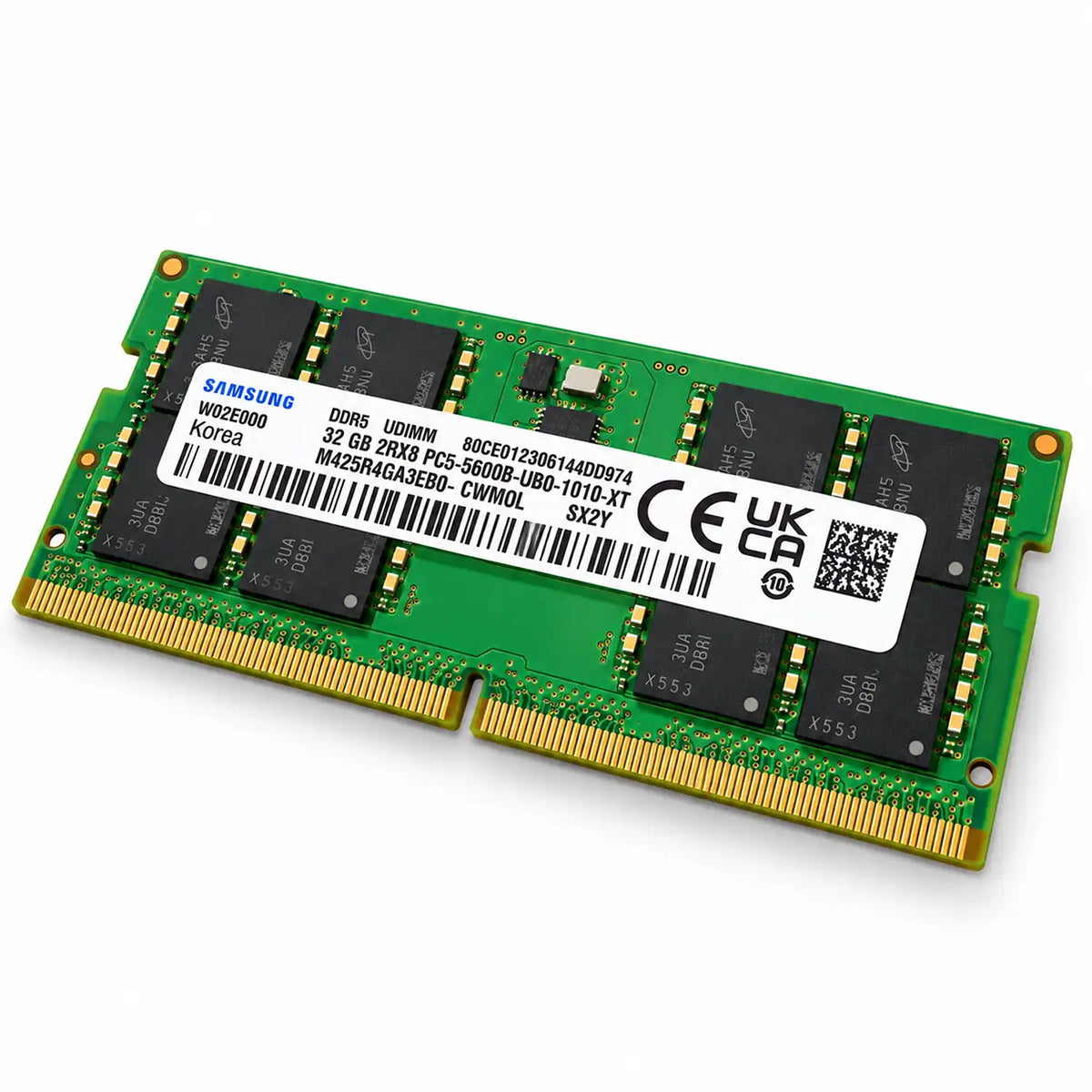 Samsung M425R4GA3EB0-CWMOL 32GB DDR5 5600 memory module close angle view -tpstech.in