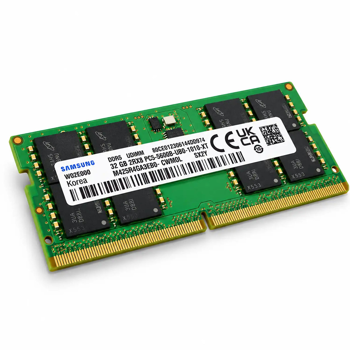 Samsung M425R4GA3EB0-CWMOL 32GB DDR5 5600 memory module diagonal view -tpstech.in