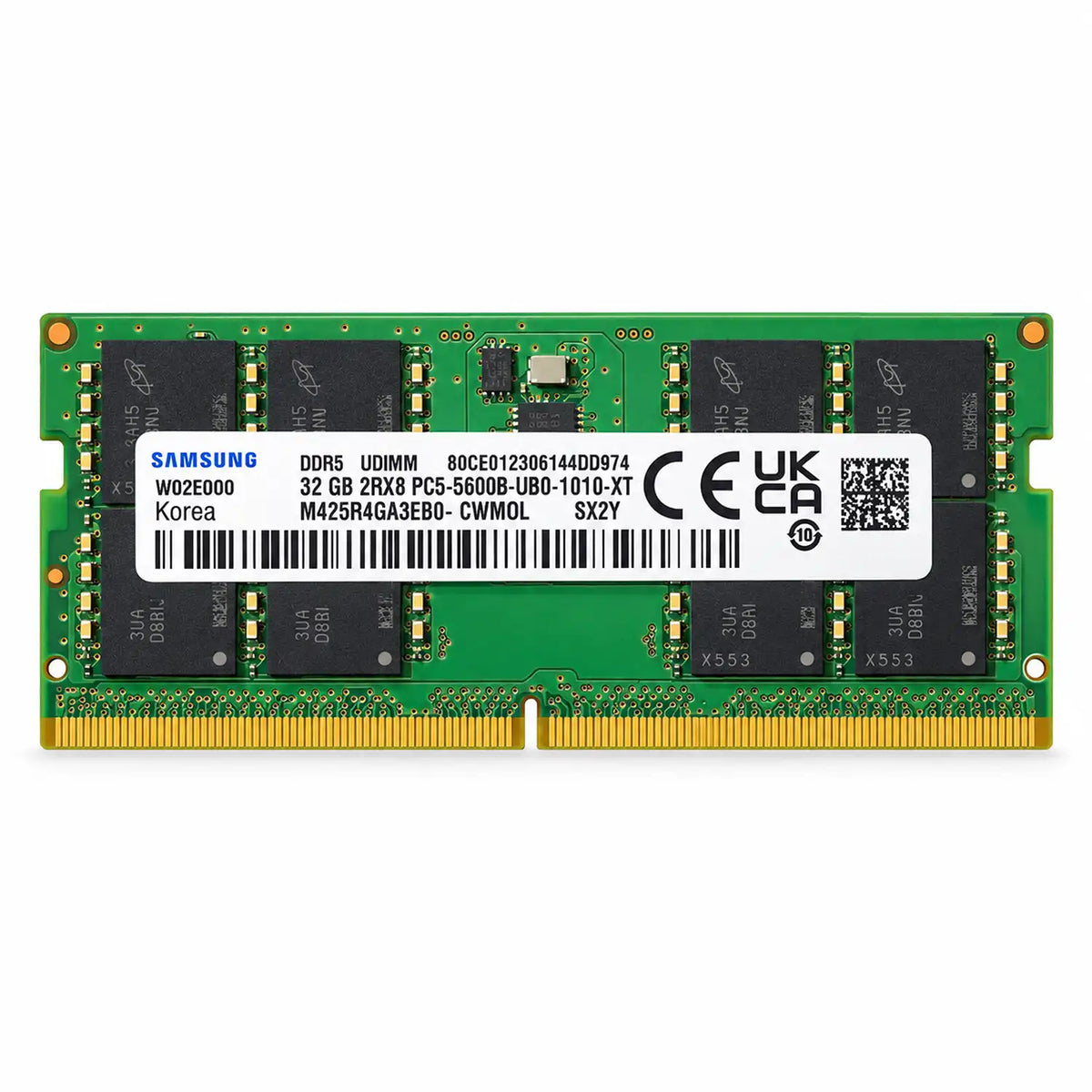 Samsung M425R4GA3EB0-CWMOL 32GB DDR5 5600 UDIMM memory module front view -tpstech.in