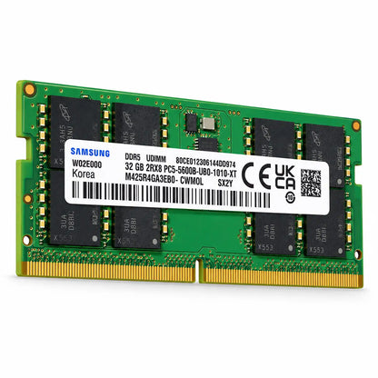 Samsung M425R4GA3EB0-CWMOL 32GB DDR5 5600 UDIMM memory module right angle view -tpstech.in