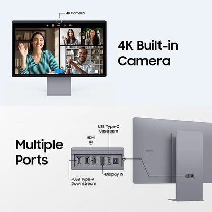 Samsung M9 LS32FM900SWXXL 4K built-in camera and multiple connectivity ports including HDMI DisplayPort and USB-C -tpstech.in