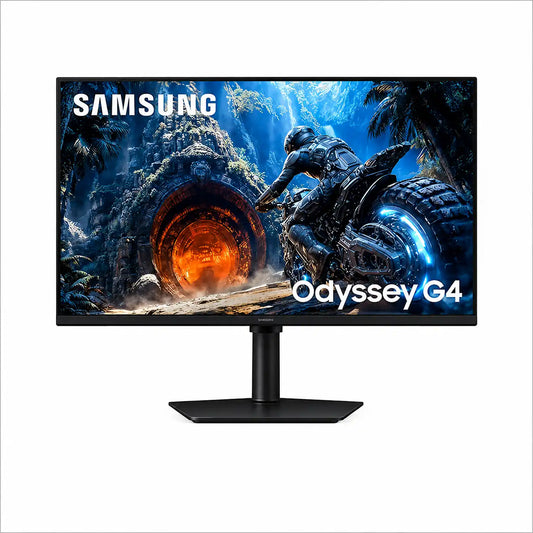 Samsung Odyssey G4 G40H 27-inch FHD gaming monitor displayed in portrait mode with adjustable stand -tpstech.in