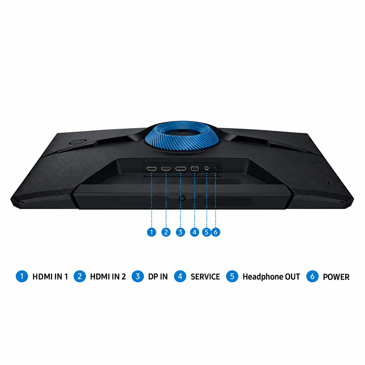 Samsung Odyssey G5 G51F 32 QHD 180Hz Gaming Monitor Rear Connectivity Ports Diagram -tpstech.in