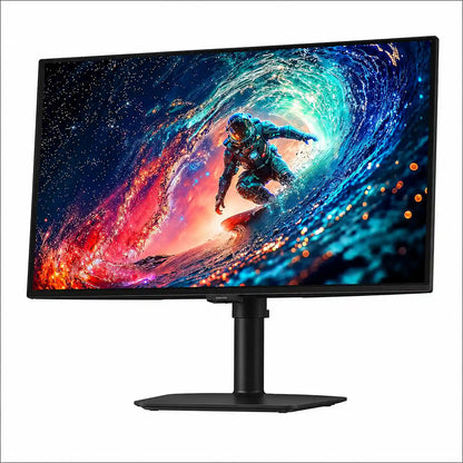 Samsung Odyssey G6 27 inch 240Hz QD-OLED gaming monitor front angled view with colourful display -tpstech.in