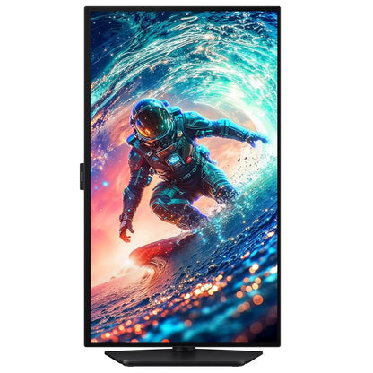 Samsung Odyssey G6 27 inch QHD OLED gaming monitor shown in portrait orientation with ergonomic stand -tpstech.in