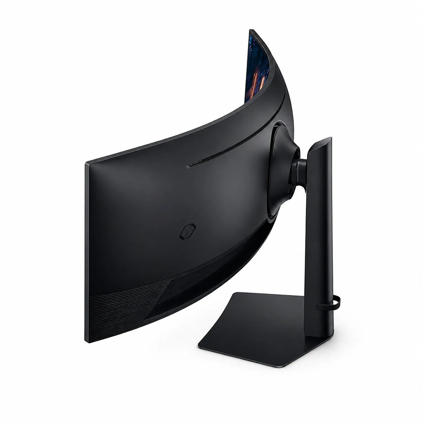 Samsung Odyssey G9 49 inch curved gaming monitor shown from the rear side with ergonomic stand -tpstech.in