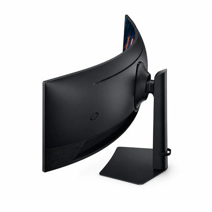 Samsung Odyssey G9 49 inch curved gaming monitor shown from the rear side with ergonomic stand -tpstech.in