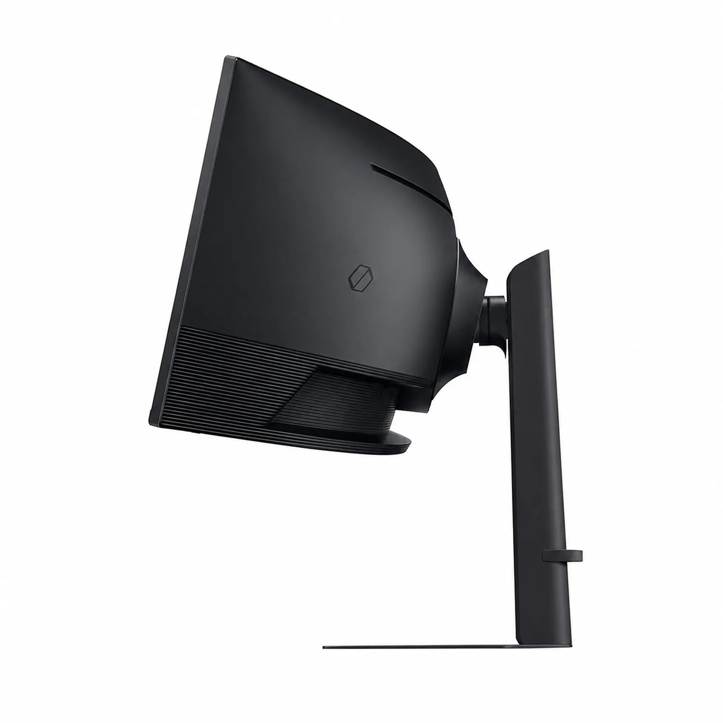 Samsung Odyssey G9 49 inch curved gaming monitor shown from the side with its 1000R curved display and stand -tpstech.in