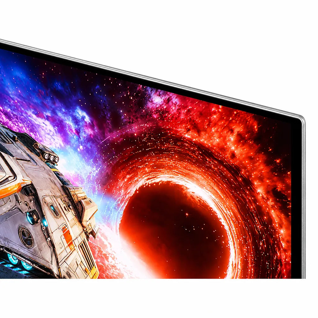 Samsung Odyssey OLED G8 LS32HG800SWXXL 4K OLED gaming monitor display close-up with vibrant space-themed visuals -tpstech.in