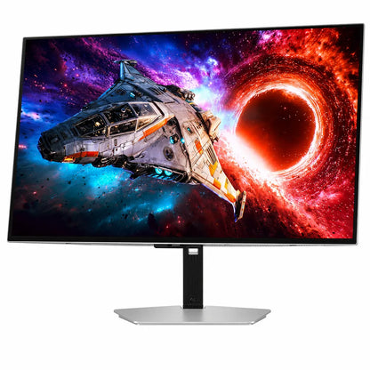 Samsung Odyssey OLED G8 LS32HG800SWXXL 32-inch 4K OLED gaming monitor front angle view with vibrant display -tpstech.in