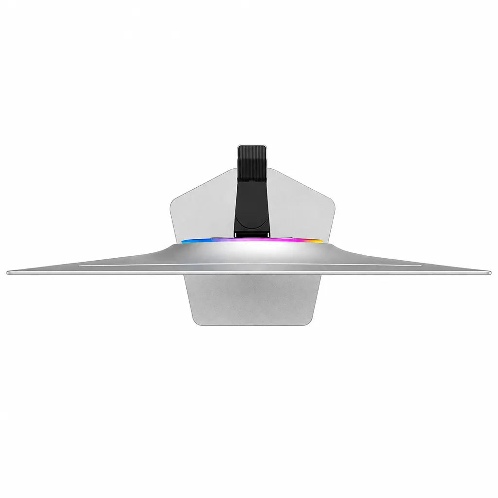 Samsung Odyssey OLED G8 LS32HG800SWXXL gaming monitor stand base and rear RGB lighting view -tpstech.in