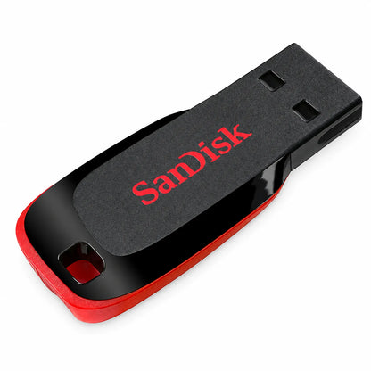 SanDisk Cruzer Blade 16GB USB 2.0 Pendrive Front High Angle View -tpstech.in