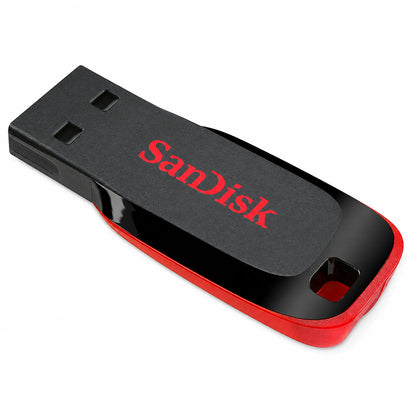 SanDisk Cruzer Blade 32GB USB 2.0 Pendrive Rear Angle View with Keyring Loop -tpstech.in