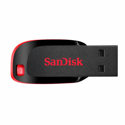 SanDisk Cruzer Blade 64GB USB 2.0 Pendrive Horizontal Top View Black and Red -tpstech.in