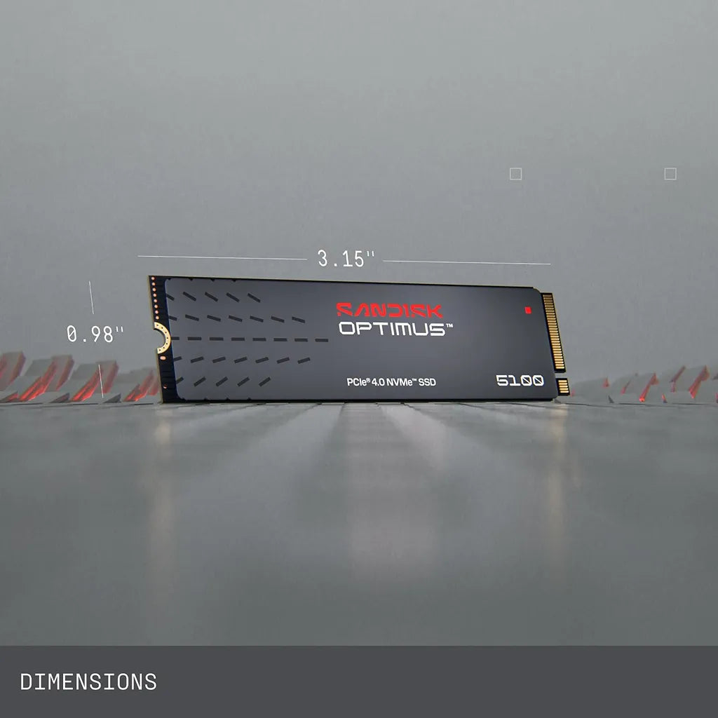 SANDISK Optimus 5100 1TB NVMe SSD 7100MB/s PCIe Gen4 M.2 2280 Form Factor Dimensions -tpstech.in