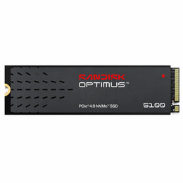 Front view of the SANDISK Optimus 5100 500GB PCIe 4.0 NVMe M.2 2280 Internal SSD for fast PC and laptop performance.